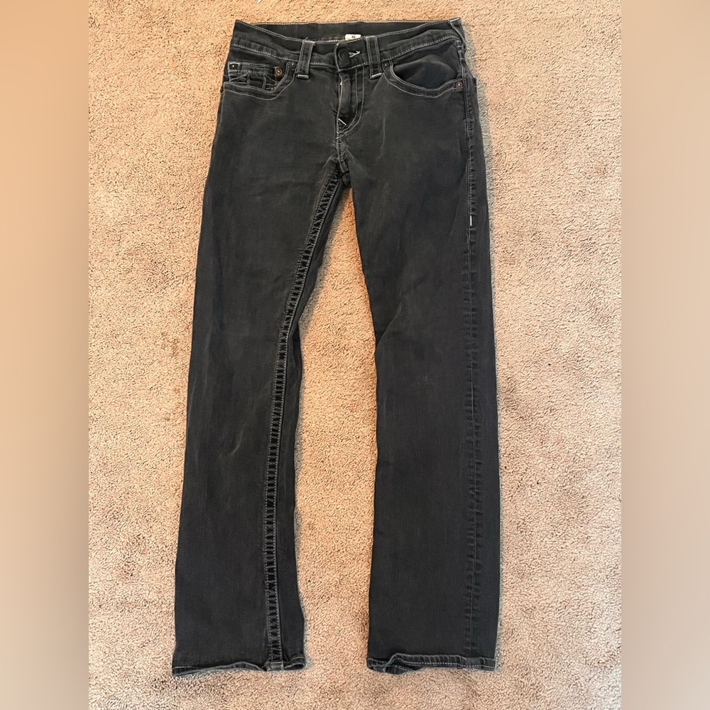 True Religion Mens Straight Stitch Jeans